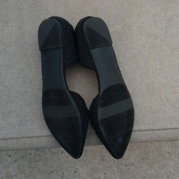 Black sparkle pointed toe flats size 9.5 - Picture 6 of 9